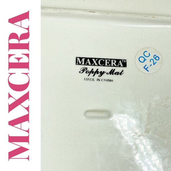 MAXCERA RED POPPY MAT DECORATIVE PLATE 8.75โ Square With Scalloped Edge - Picture 4 of 8